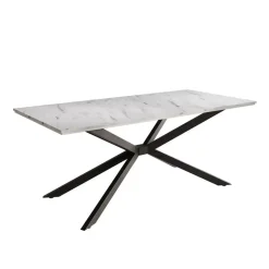 Meubella - Eetkamertafel Faithley - Wit marmerlook - 190 cm Best