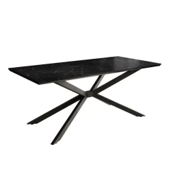 Meubella - Eetkamertafel Faithley - Zwart marmerlook - 190 cm Best