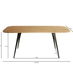 Meubella - Eetkamertafel Flix - Eiken - 160 cm - Uitschuifbaar New