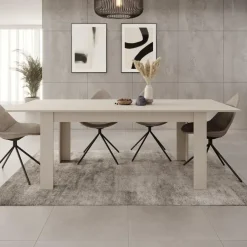 Meubella - Eetkamertafel Uverta - Beige - 220 cm - Uitschuifbaar Sale