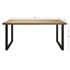 Meubella - Eetkamertafel Vince - Zwart eiken - 180 cm Hot