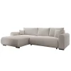 Meubella - Hoekbank Mindin - Beige ribstof - Universeel
