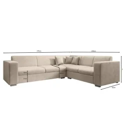 Meubella - Hoekbank Santana - Zwart - Velvet - Rechts Outlet