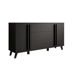 Meubella - Hydra - Dressoir - Zwart - 150x40x78 cm