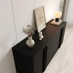 Meubella - Hydra - Dressoir - Zwart - 150x40x78 cm