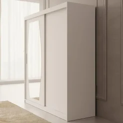 Meubella - Kledingkast Azai - Wit - 180 cm - Met spiegel Online