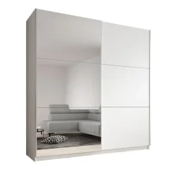 Meubella - Kledingkast Azrael - Wit - 200 cm - Met spiegel Hot
