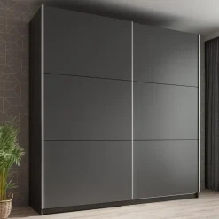 Meubella - Kledingkast Azrael - Grijs - 200 cm Discount