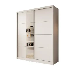 Meubella - Kledingkast Azul - Wit - 180 cm - Met spiegel Best