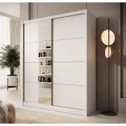 Meubella - Kledingkast Azul - Wit - 180 cm - Met spiegel Best