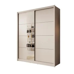Meubella - Kledingkast Azul - Beige - 180 cm - Met spiegel Outlet