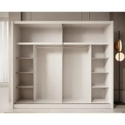 Meubella - Kledingkast Azul - Wit - 251 cm - Met spiegel Discount