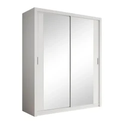 Meubella - Kledingkast Blake - Wit - 180 cm - Met spiegel