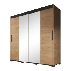 Meubella - Kledingkast Brazil - Eiken - 200 cm - Met spiegel Online