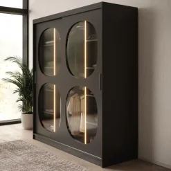 Meubella - Kledingkast Bravanti - Zwart - 180 cm Sale