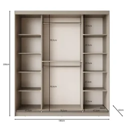 Meubella - Kledingkast Bravanti - Zwart - 180 cm Sale