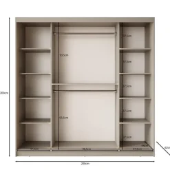Meubella - Kledingkast Bravanti - Zwart - 200 cm Outlet