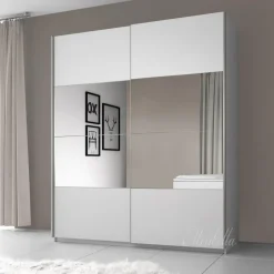 Meubella - Kledingkast Colorado - Wit - 180 cm - Met spiegel Clearance