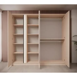 Meubella - Kledingkast Desert - Beige - 220 cm - Met spiegel Online