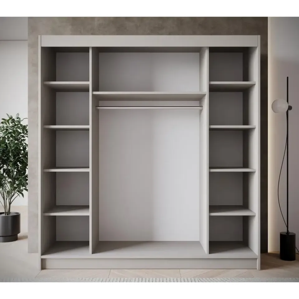 Meubella - Kledingkast Eagle - Beige - 200 cm