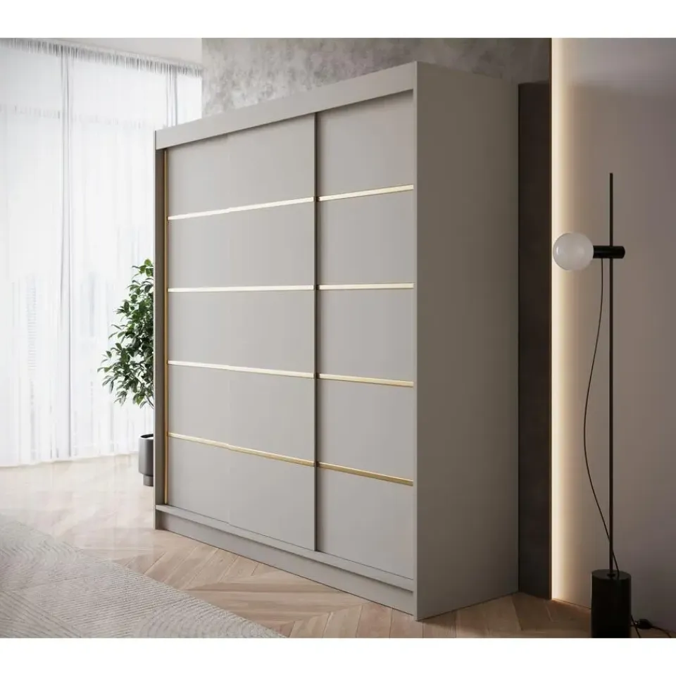 Meubella - Kledingkast Eagle - Beige - 200 cm