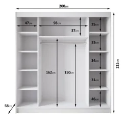 Meubella - Kledingkast Eagle - Beige - 200 cm
