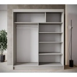 Meubella - Kledingkast Eagle - Beige - 180 cm - Met spiegel Sale