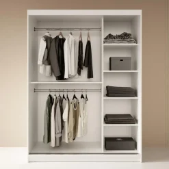 Meubella - Kledingkast Fessaro - Wit - 150 cm New