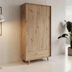 Meubella - Kledingkast Fuzeta - Eiken - 92 cm Online