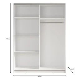 Meubella - Kledingkast Ganaro - Eiken - 150 cm - Met spiegel Hot