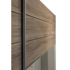 Meubella - Kledingkast Gina - Eiken - 270 cm - Met spiegel New