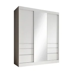 Meubella - Kledingkast Henry - Wit - 180 cm - Met spiegel Sale