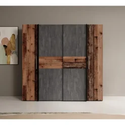 Meubella - Kledingkast Kassel - Old wood - Grijs - 200 cm Sale