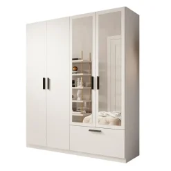 Meubella - Kledingkast Lillian - Wit - 180 cm - Met spiegel Best