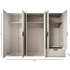 Meubella - Kledingkast Lillian - Wit - 270 cm Hot