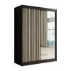 Meubella - Kledingkast Lisbon 2 - Zwart - 150 cm - Met spiegel Best