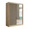 Meubella - Kledingkast Lisbon 2 - Eiken - 150 cm - Met spiegel