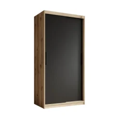 Meubella - Kledingkast Luxor - Zwart - Eiken - 100 cm Sale