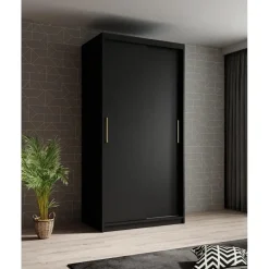 Meubella - Kledingkast Mandalin - Zwart - 100 cm Best