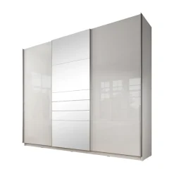 Meubella - Kledingkast Mariah 2 - Wit - 263 cm - Met spiegel