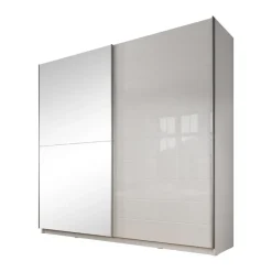 Meubella - Kledingkast Mariah - Wit - 217 cm - Met spiegel New