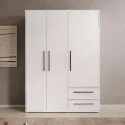 Meubella - Kledingkast Mayen - Wit - 145 cm Best