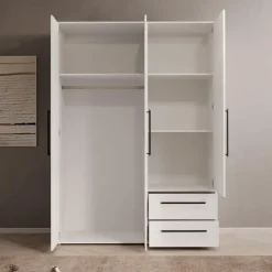 Meubella - Kledingkast Mayen - Wit - 145 cm Best