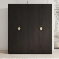 Meubella - Kledingkast Monor - Zwart eiken - 180 cm Outlet