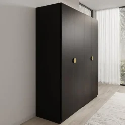 Meubella - Kledingkast Monor - Zwart eiken - 180 cm Outlet