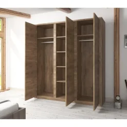 Meubella - Kledingkast Monaco - Eiken - 166 cm New