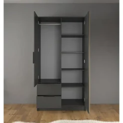 Meubella - Kledingkast Nairobi - Antraciet - Eiken - 105 cm Online