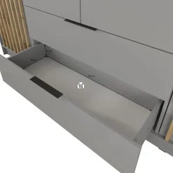 Meubella - Kledingkast Nairobi - Antraciet - Eiken - 206 cm Online