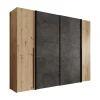 Meubella - Kledingkast Nassau - Eiken - Grijs - 270 cm Discount