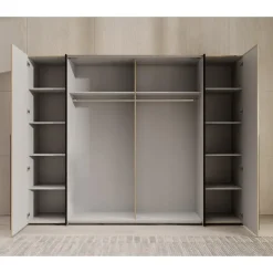 Meubella - Kledingkast Nassau - Eiken - Grijs - 270 cm Discount